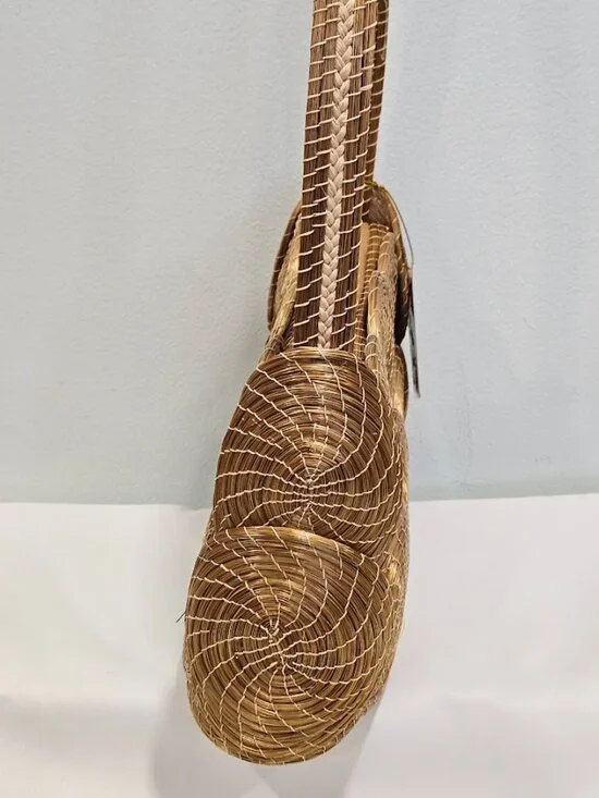 Basket of Cambodia Saraye Purse Woven Grass Boho Bag City Chic Boho Handmade - Picture 5 of 16